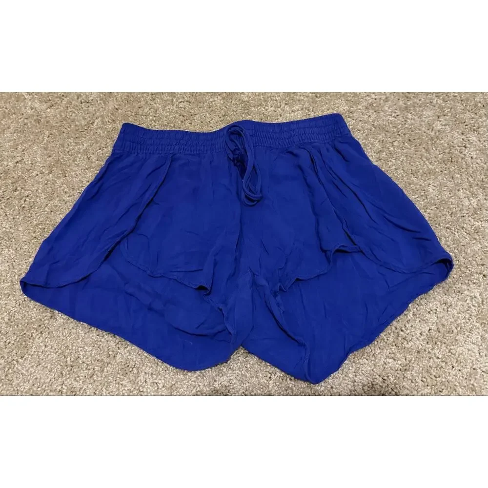 Aerie Flowy Boho Flutter Shorts Cobalt Blue Size Small